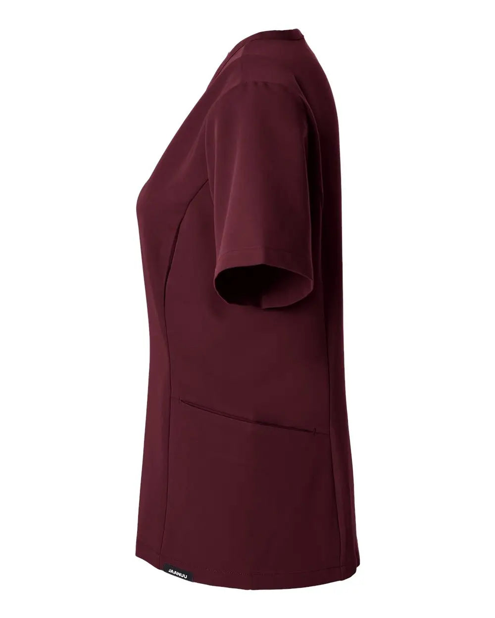 Jaanuu W10003 Women’s Calix Fit & Flare Scrub V-neck Top - Burgundy