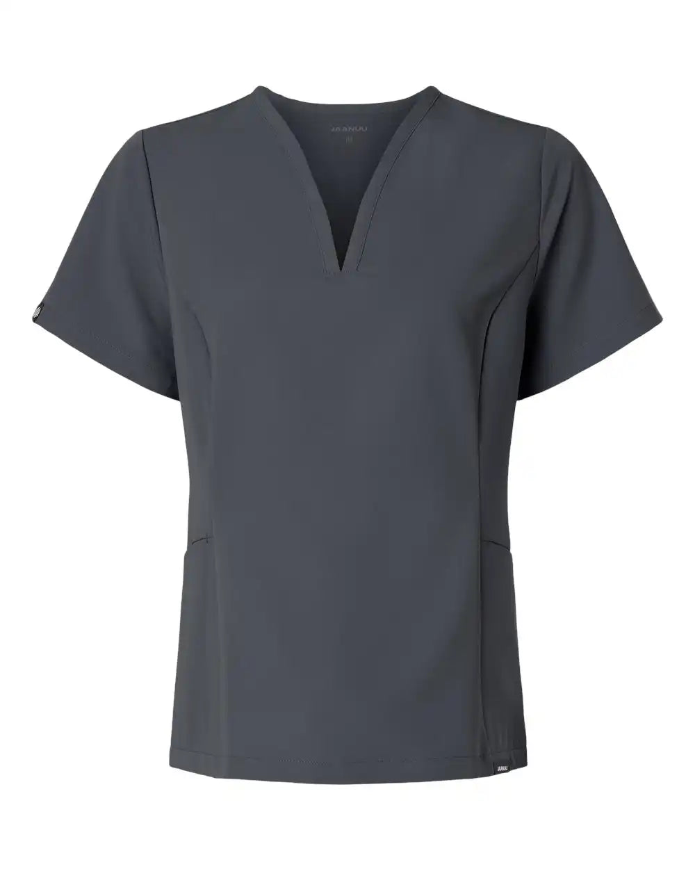 Jaanuu W10003 Women’s Calix Fit & Flare Scrub V-neck Top - Carbon Grey - Xs