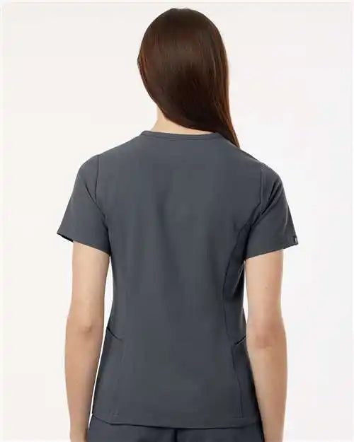 Jaanuu W10003 Women’s Calix Fit &amp; Flare Scrub V-neck Top - Carbon Grey
