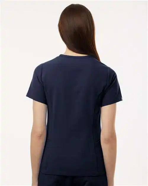 Jaanuu W10003 Women’s Calix Fit &amp; Flare Scrub V-neck Top - Midnight Navy