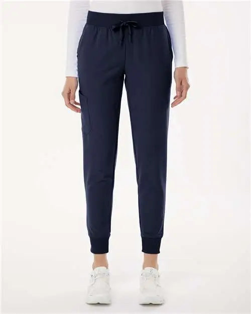 Jaanuu W20003p Women’s Silex Knit-waist Scrub Joggers - Petite Sizes - Midnight Navy