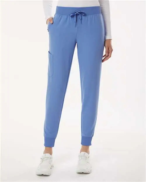 Jaanuu W20003p Women’s Silex Knit-waist Scrub Joggers - Petite Sizes - Ceil Blue
