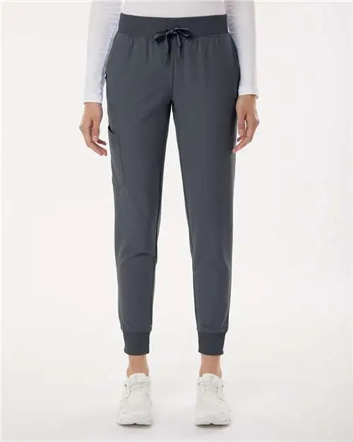 Jaanuu W20003p Women’s Silex Knit-waist Scrub Joggers - Petite Sizes - Carbon Gray