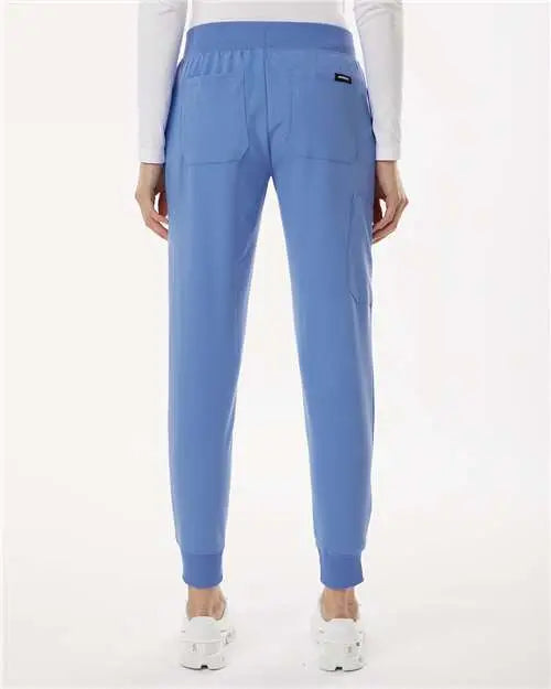 Jaanuu W20003p Women’s Silex Knit-waist Scrub Joggers - Petite Sizes - Ceil Blue