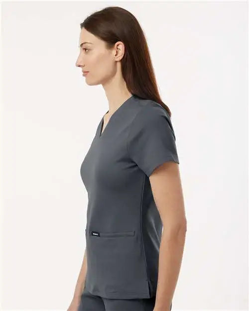 Jaanuu W30003 Women’s Cesi Ultrasoft Scrub V-neck Top - Carbon Gray