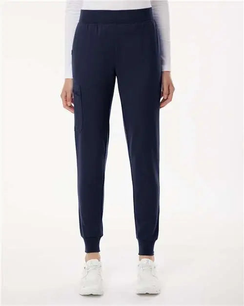 Jaanuu W40001p Women’s Rubi Ultrasoft Scrub Joggers - Petite Sizes - Midnight Navy