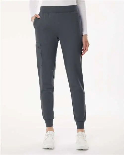 Jaanuu W40001p Women’s Rubi Ultrasoft Scrub Joggers - Petite Sizes - Carbon Gray