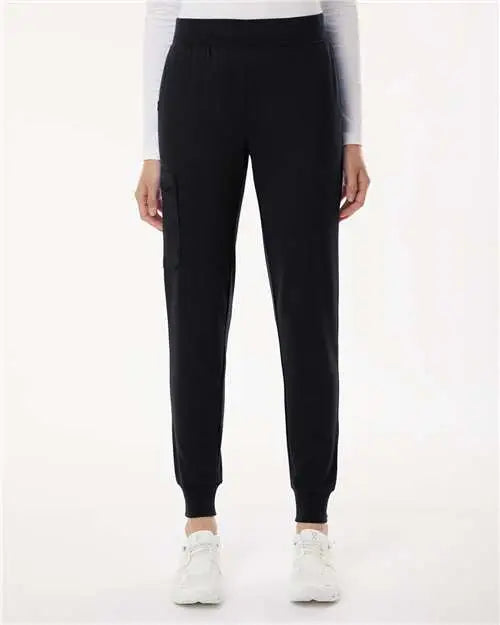 Jaanuu W40001p Women’s Rubi Ultrasoft Scrub Joggers - Petite Sizes - Black