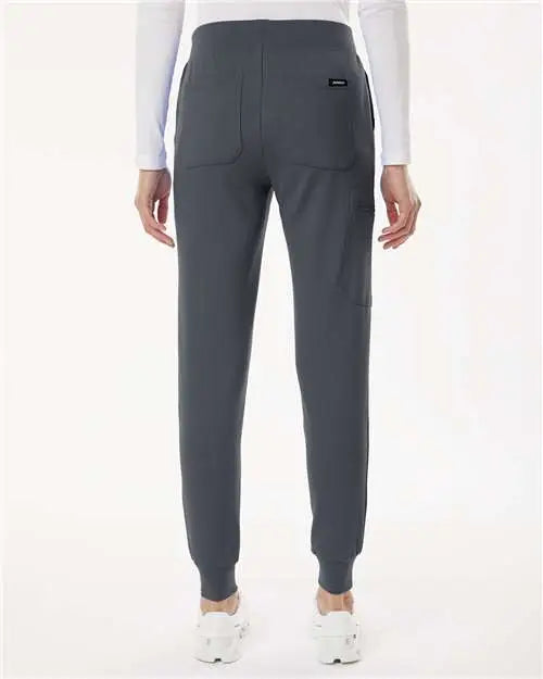 Jaanuu W40001p Women’s Rubi Ultrasoft Scrub Joggers - Petite Sizes - Carbon Gray