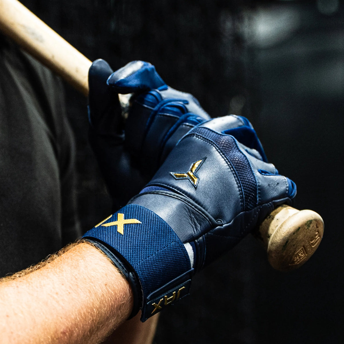Jax Pro Cuff Batting Gloves - Navy Blue