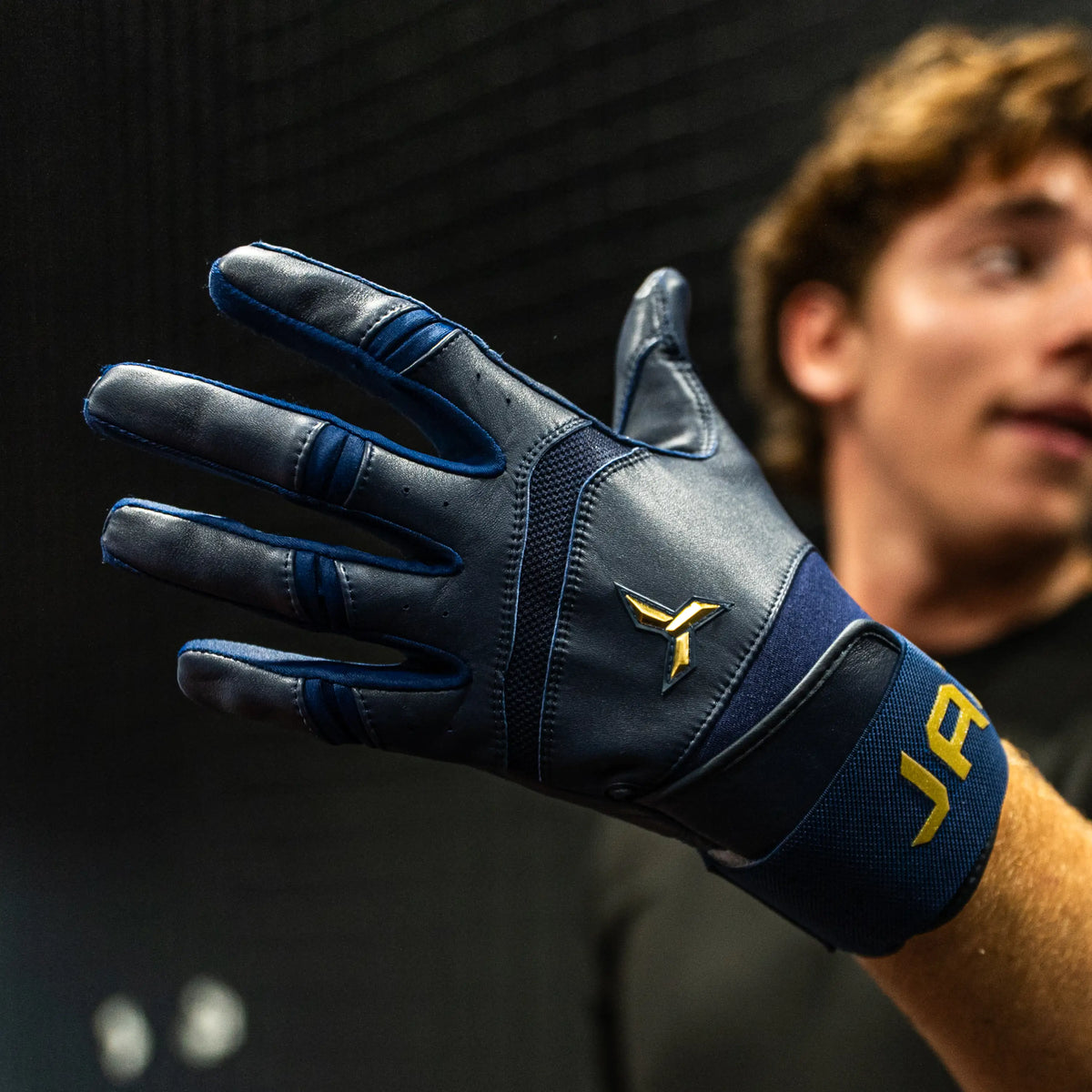 Jax Pro Cuff Batting Gloves - Navy Blue