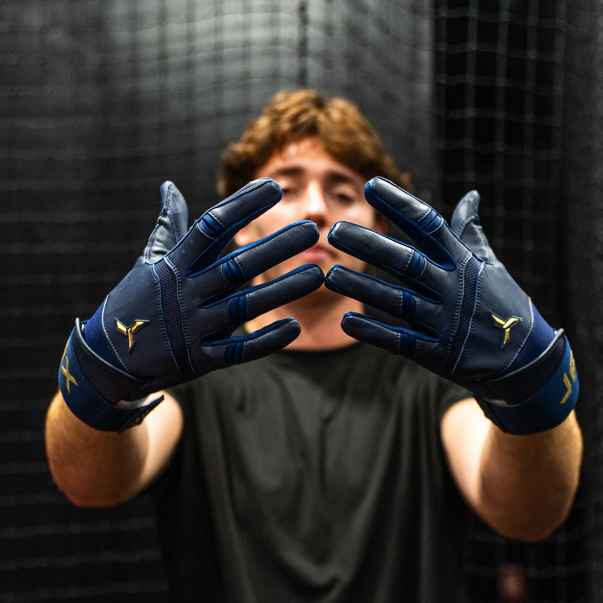 Jax Pro Cuff Batting Gloves - Navy Blue