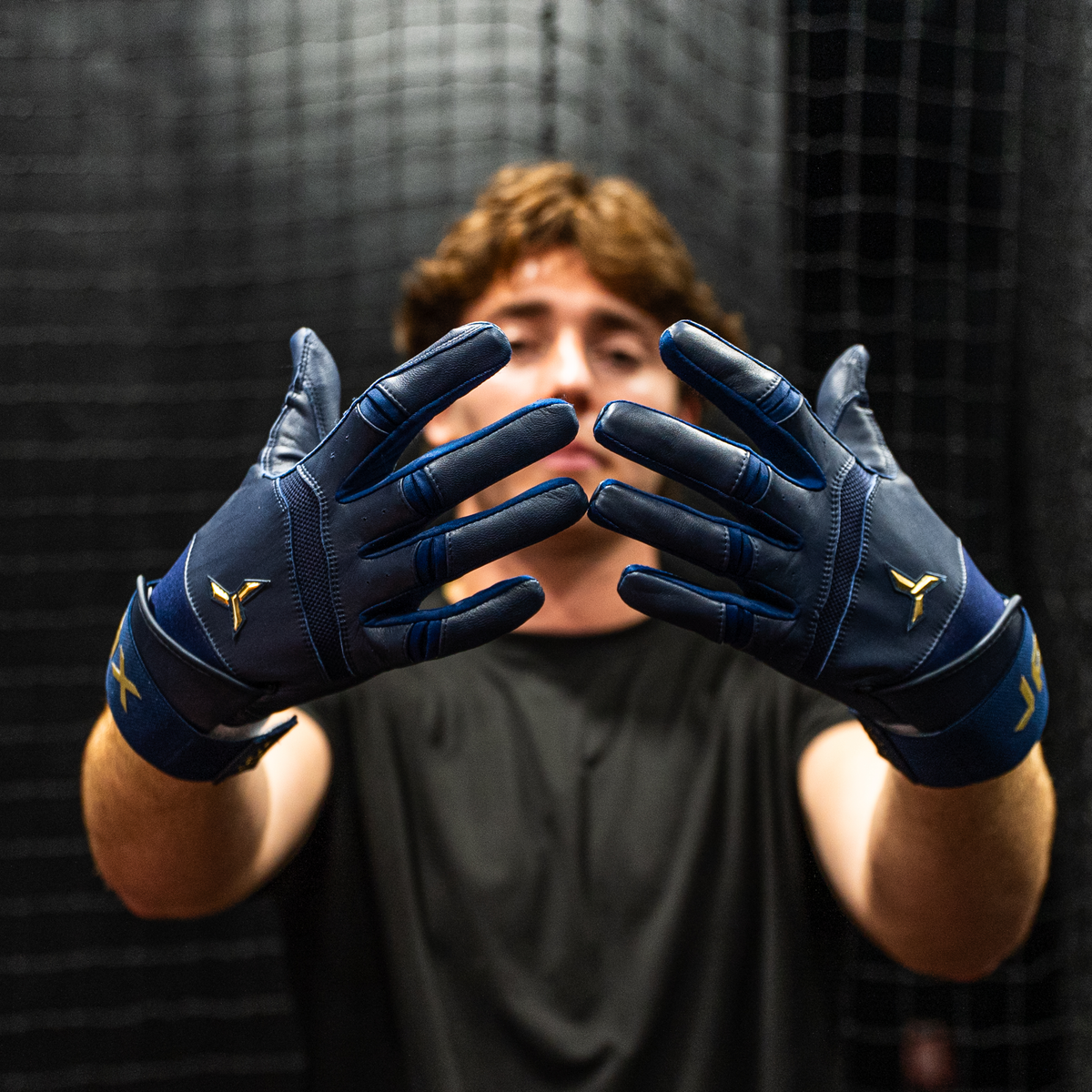 Jax Pro Cuff Batting Gloves - Navy Blue