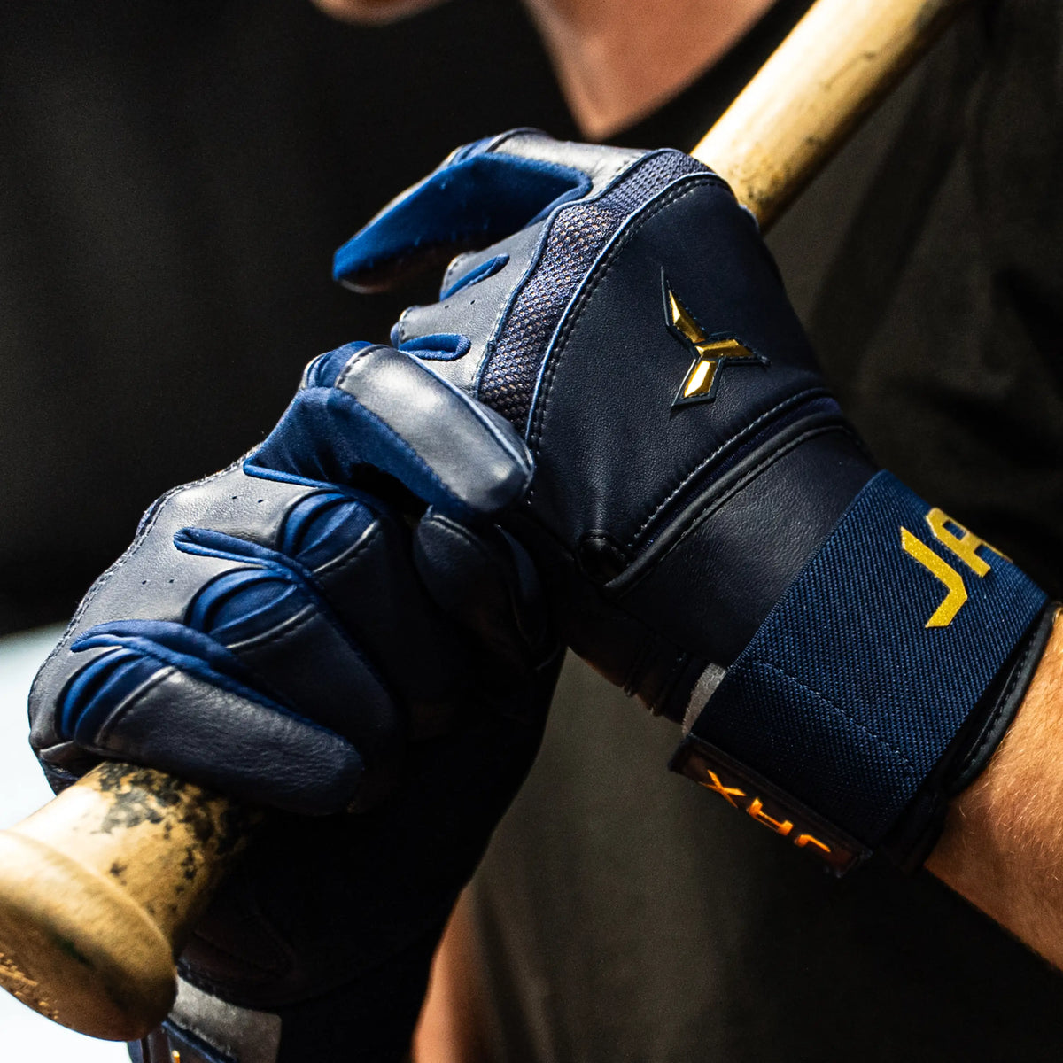 Jax Pro Cuff Batting Gloves - Navy Blue