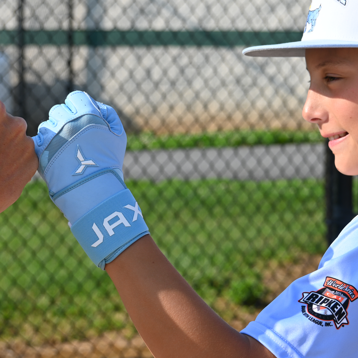 Jax Strap Cuff Batting Gloves - Baby Blue