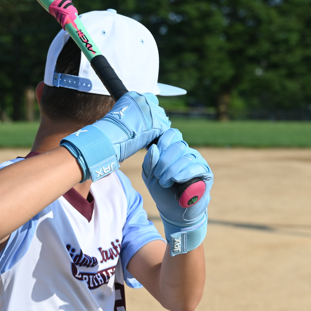 Jax Strap Cuff Batting Gloves - Baby Blue