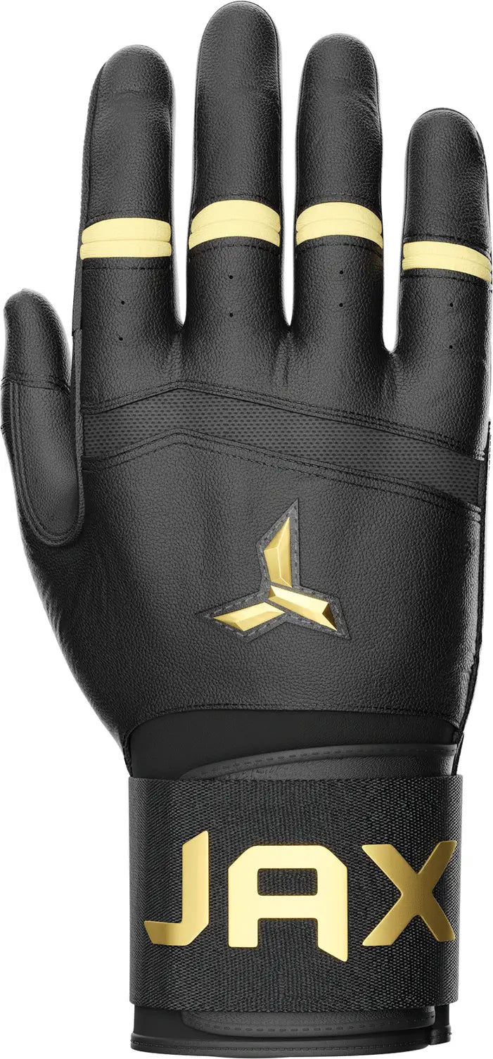 Jax Strap Cuff Batting Gloves - Black and Gold