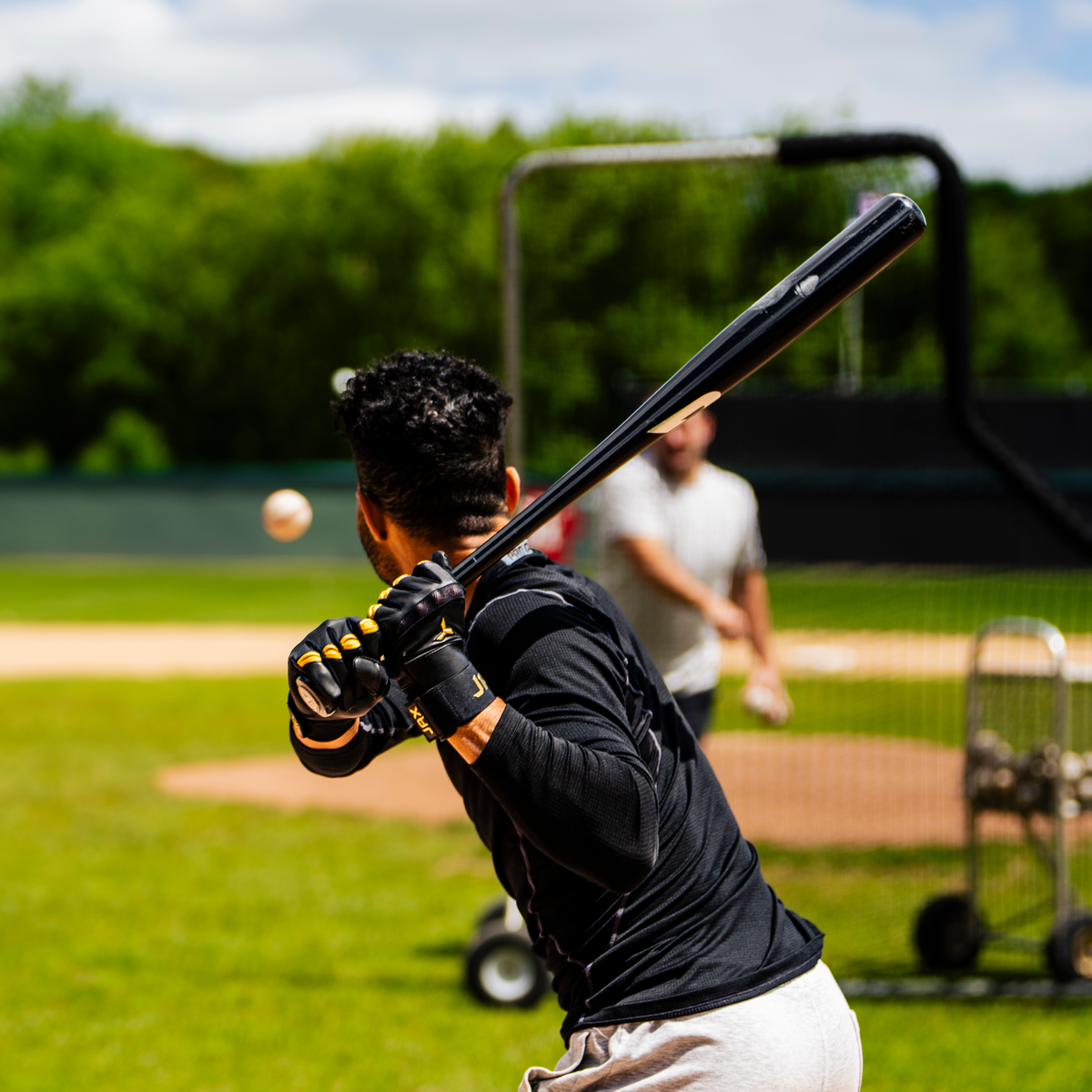 Jax Strap Cuff Batting Gloves - Black and Gold