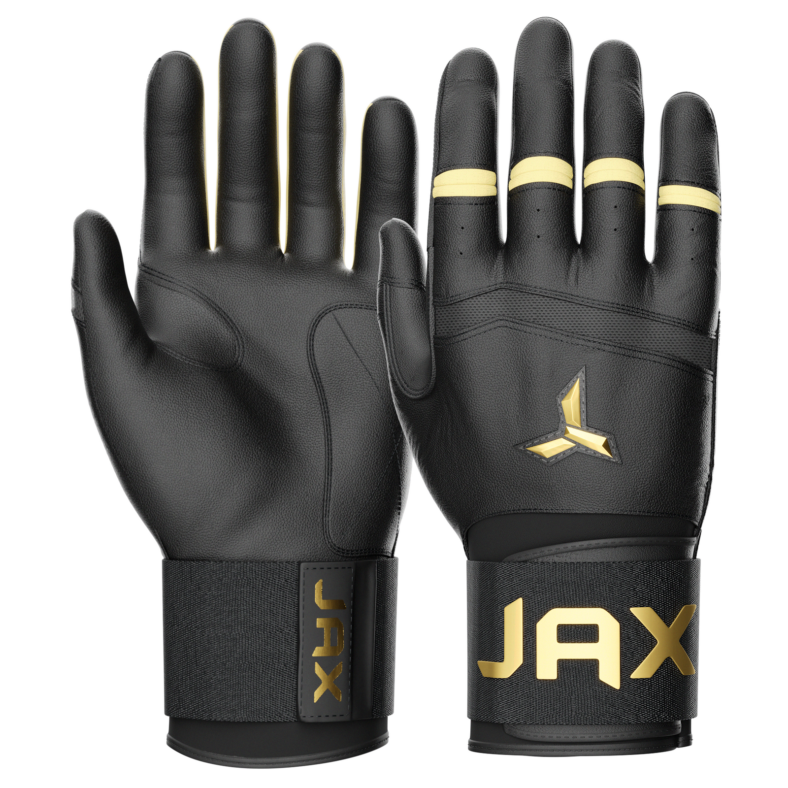 Jax Strap Cuff Batting Gloves - Black and Gold