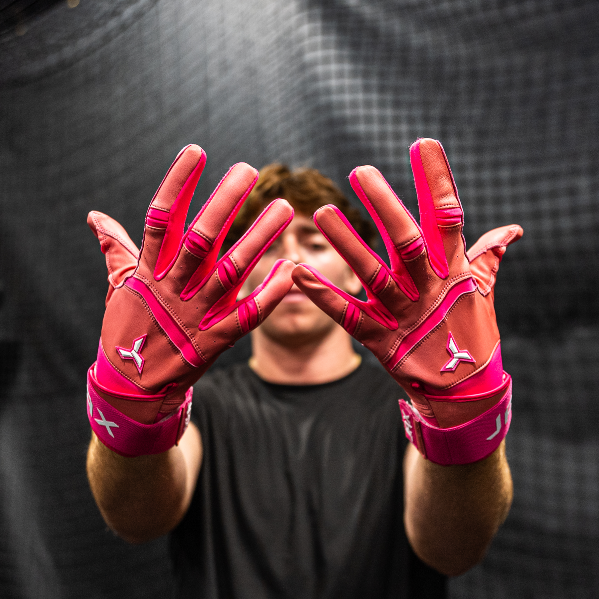 Jax Strap Cuff Batting Gloves - Pink