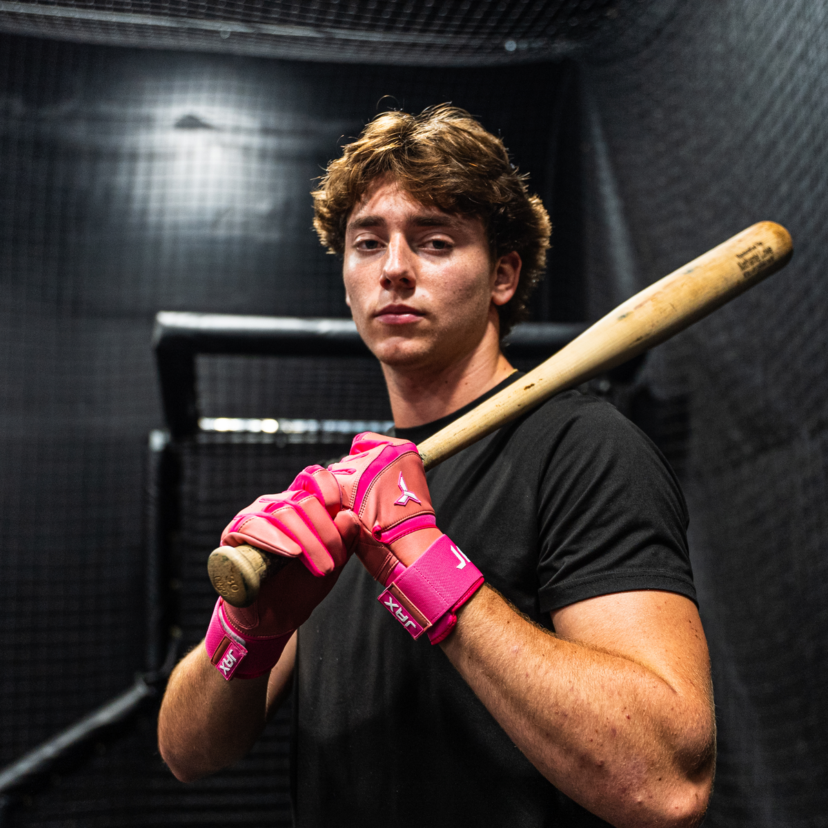 Jax Strap Cuff Batting Gloves - Pink