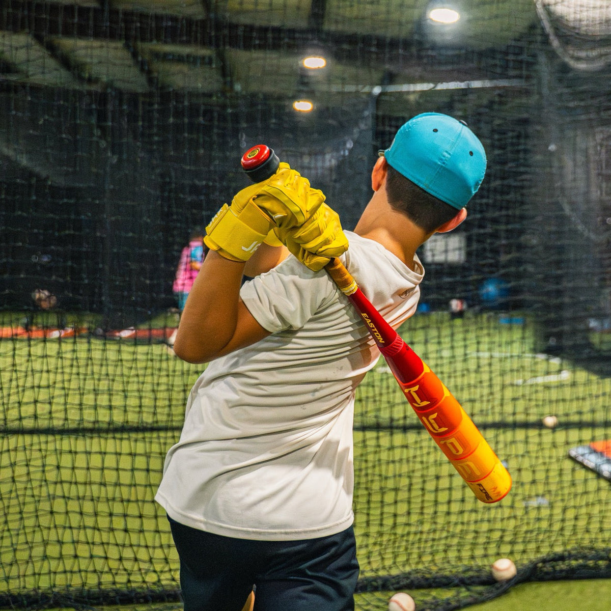 Jax Strap Cuff Batting Gloves - Yellow
