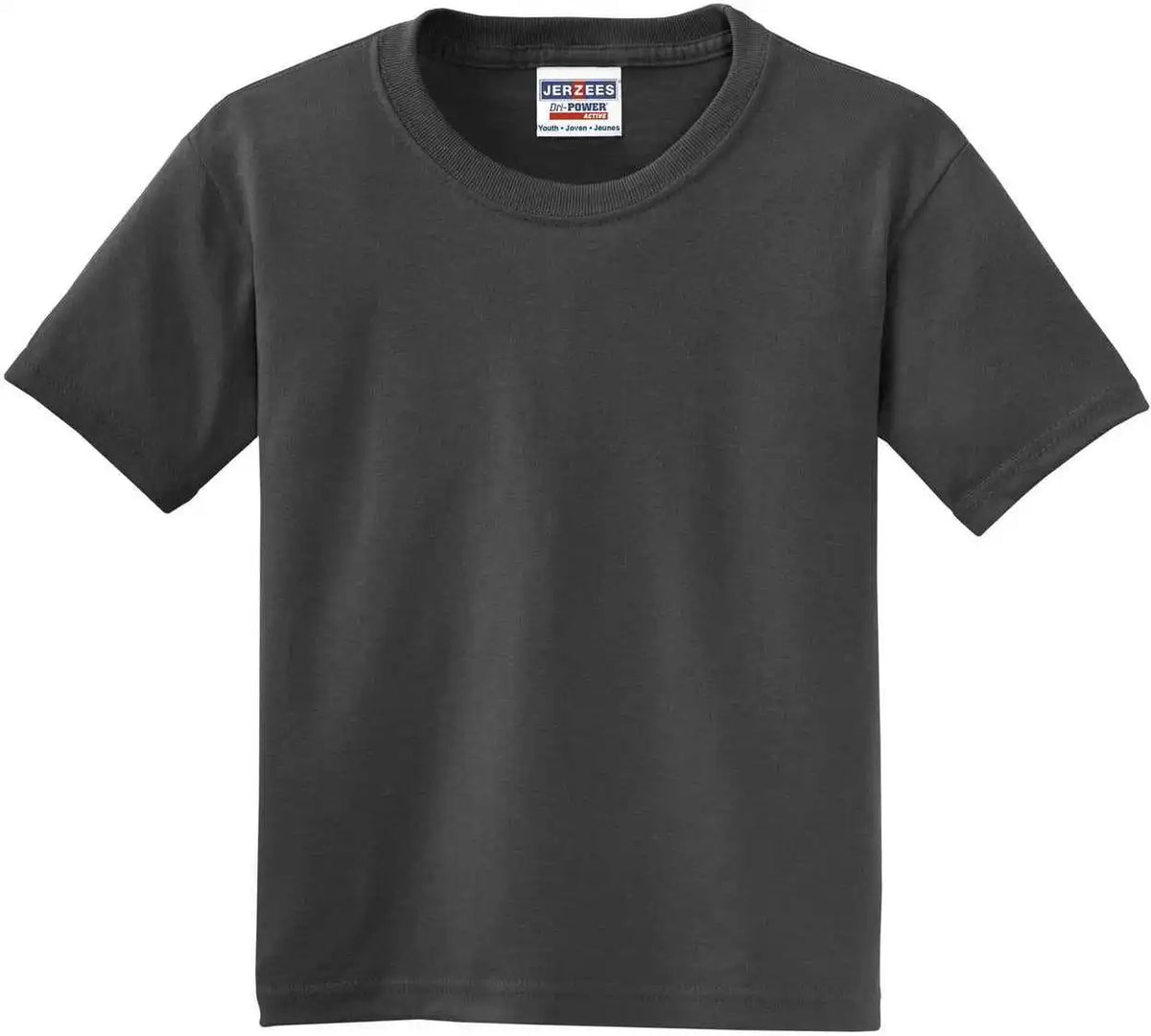 Jerzees 29b Youth Dri Power 50/50 Cotton/poly t Shirt Charcoal Gray