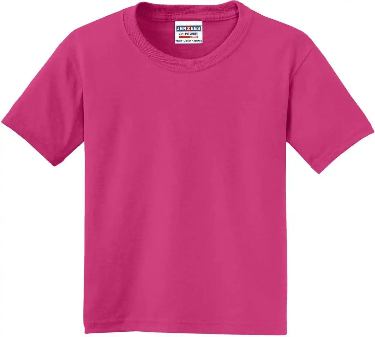 Jerzees 29b Youth Dri Power 50/50 Cotton/poly t Shirt Cyber Pink