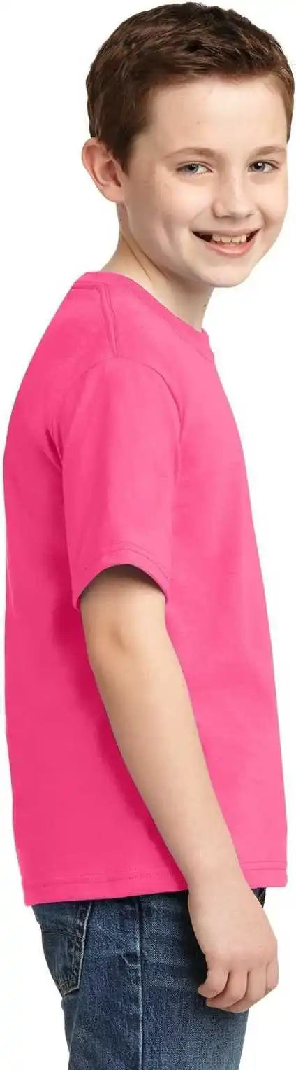 Jerzees 29b Youth Dri Power 50/50 Cotton/poly t Shirt Neon Pink