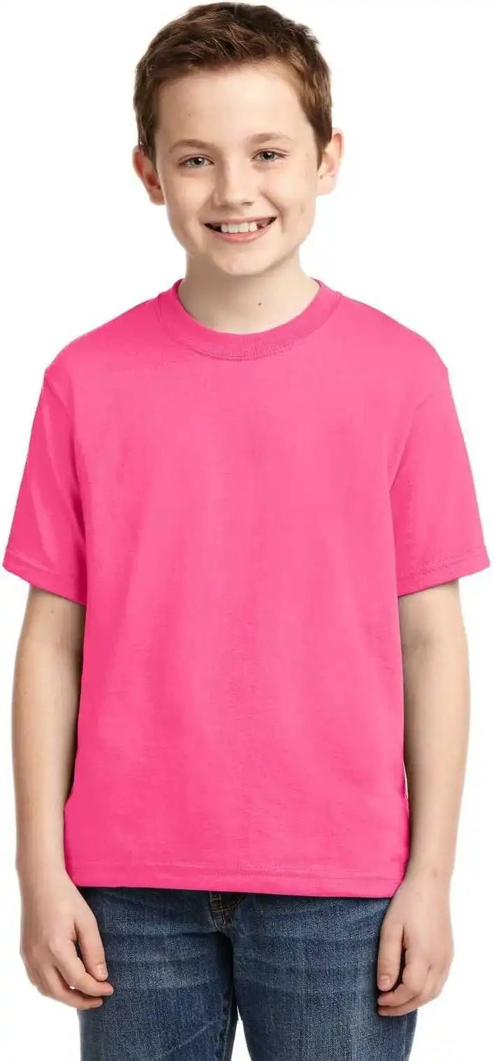 Jerzees 29b Youth Dri Power 50/50 Cotton/poly t Shirt Neon Pink