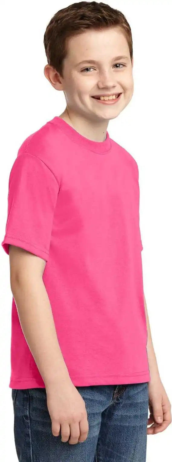 Jerzees 29b Youth Dri Power 50/50 Cotton/poly t Shirt Neon Pink