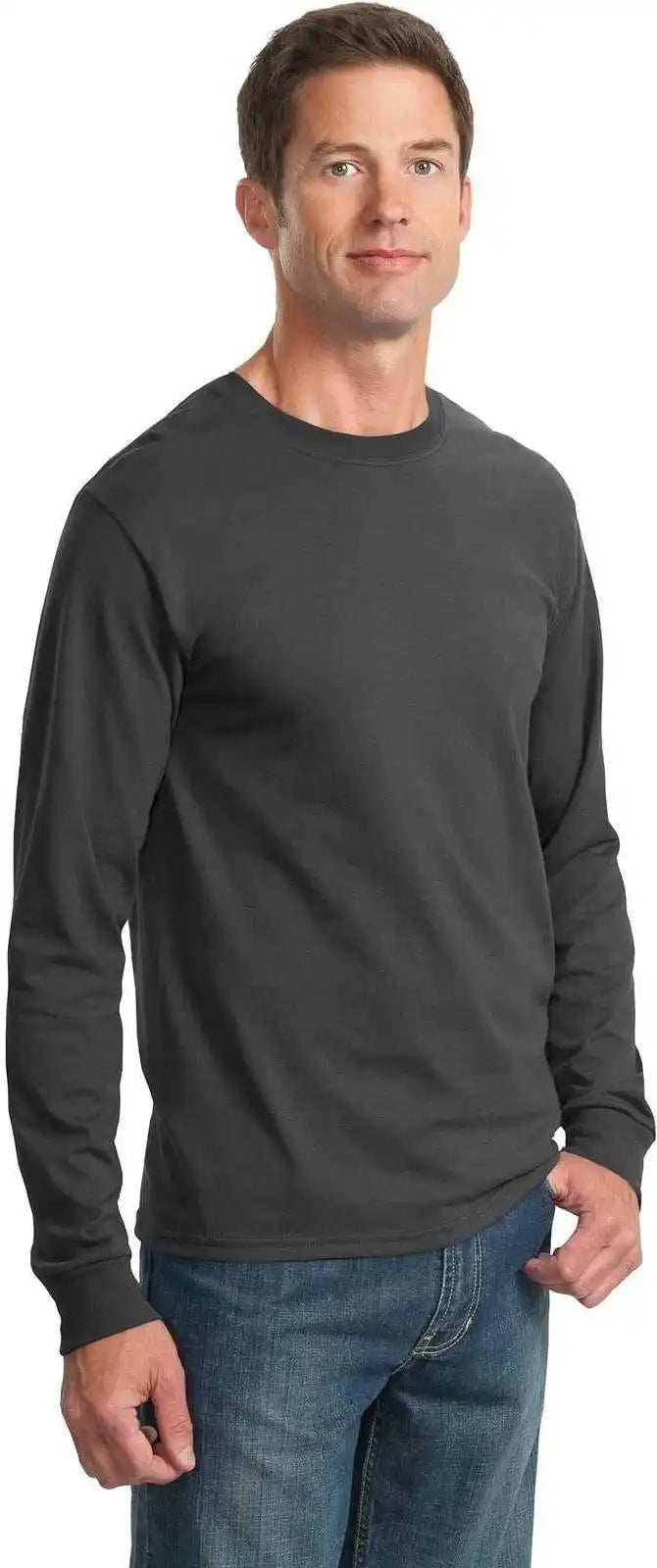 Jerzees 29ls Dri Power 50/50 Cotton/poly Long Sleeve t Shirt Charcoal Gray