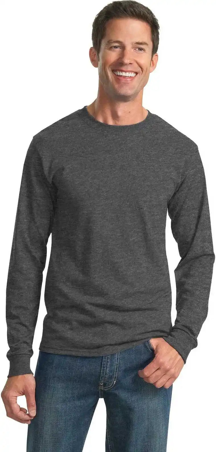 Jerzees 29ls Dri Power 50/50 Cotton/poly Long Sleeve t Shirt Black Heather