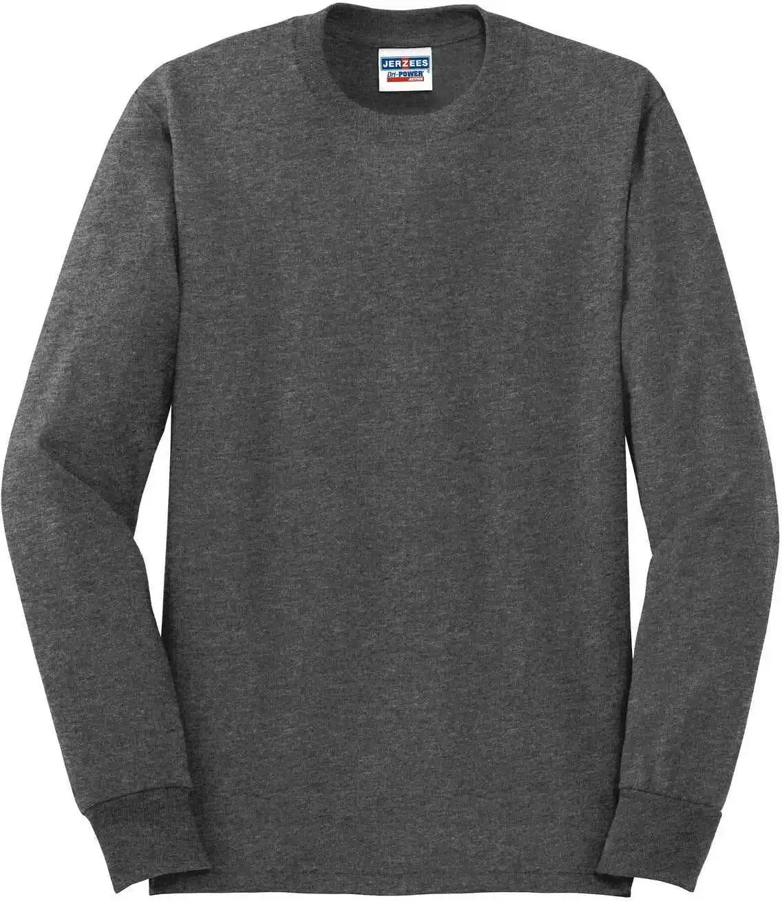 Jerzees 29ls Dri Power 50/50 Cotton/poly Long Sleeve t Shirt Black Heather