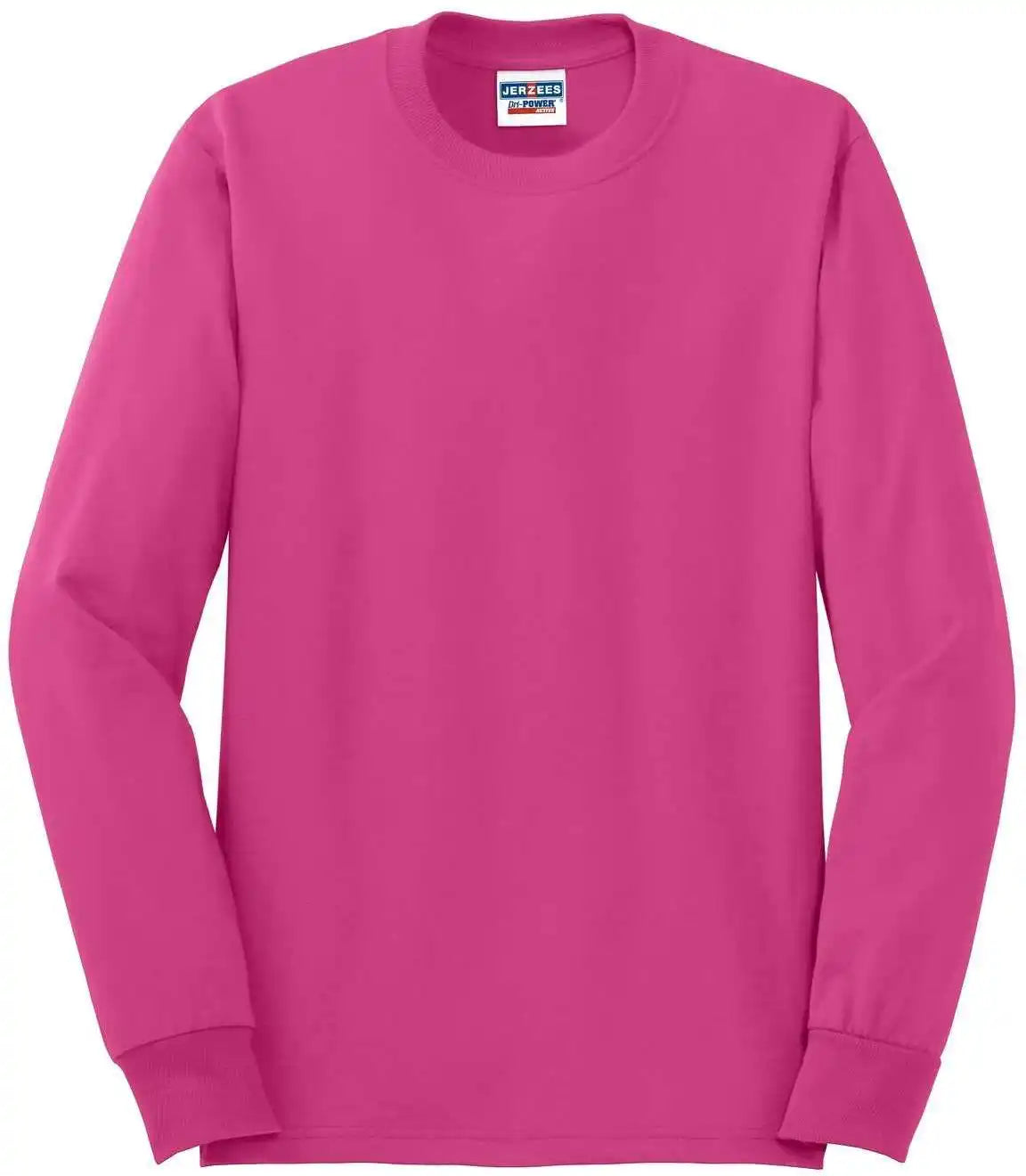 Jerzees 29ls Dri Power 50/50 Cotton/poly Long Sleeve t Shirt Cyber Pink