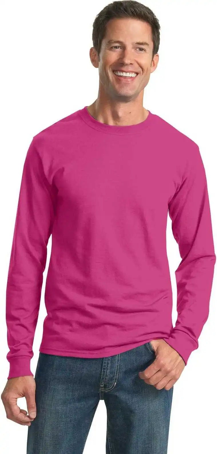 Jerzees 29ls Dri Power 50/50 Cotton/poly Long Sleeve t Shirt Cyber Pink