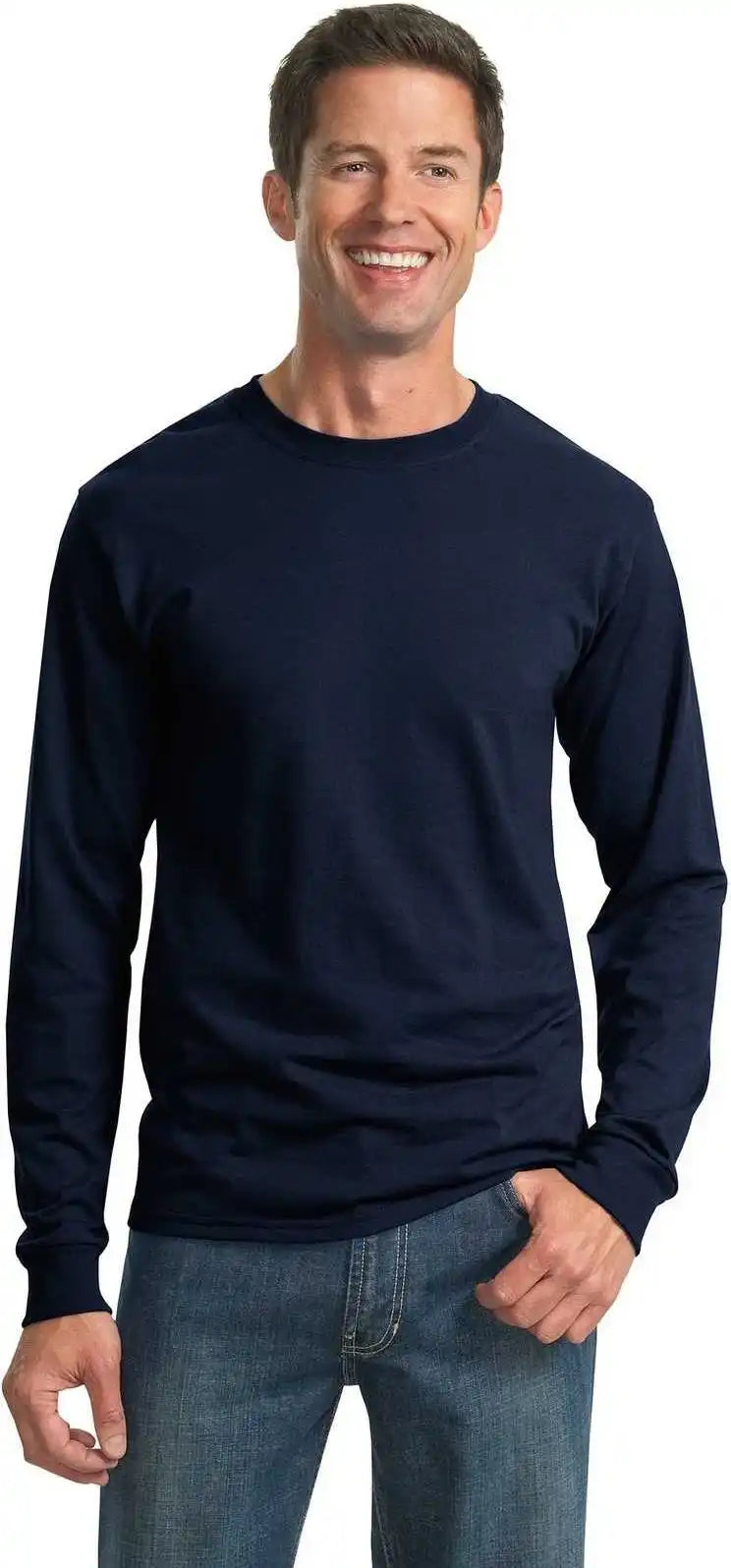 Jerzees 29ls Dri Power 50/50 Cotton/poly Long Sleeve t Shirt Navy