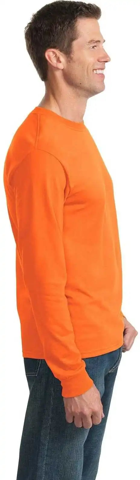 Jerzees 29ls Dri Power 50/50 Cotton/poly Long Sleeve t Shirt Safety Orange
