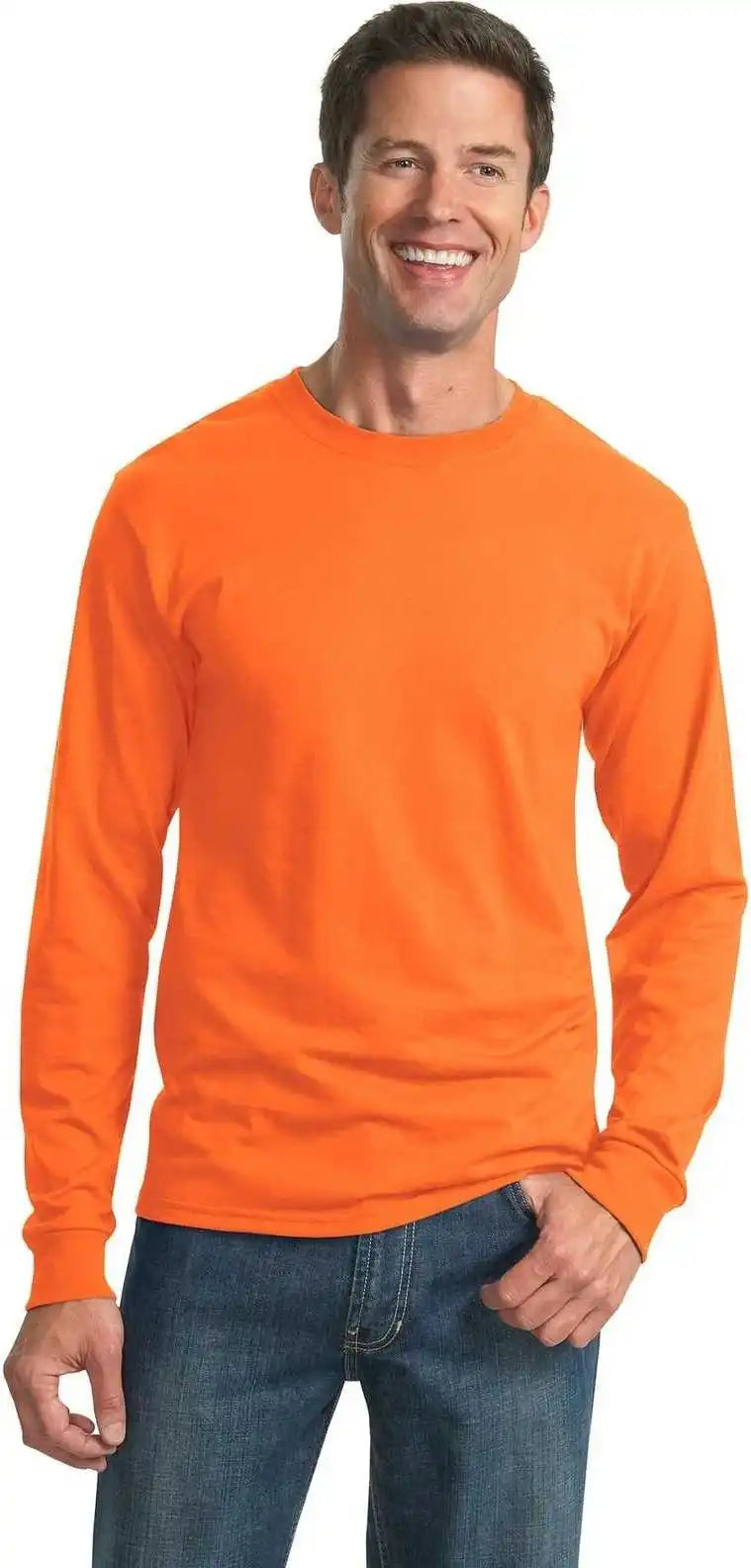 Jerzees 29ls Dri Power 50/50 Cotton/poly Long Sleeve t Shirt Safety Orange