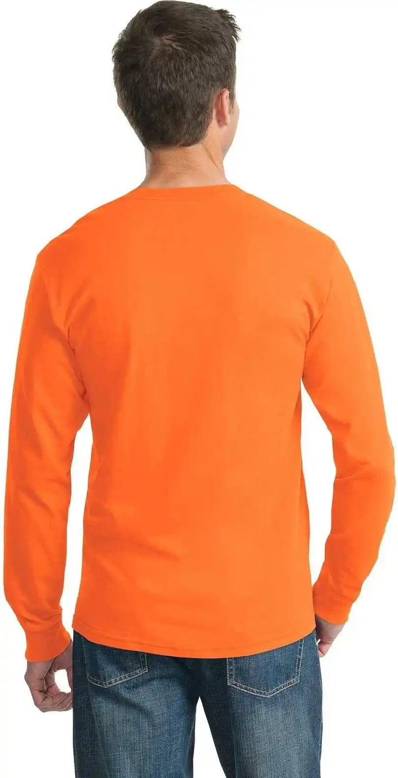 Jerzees 29ls Dri Power 50/50 Cotton/poly Long Sleeve t Shirt Safety Orange