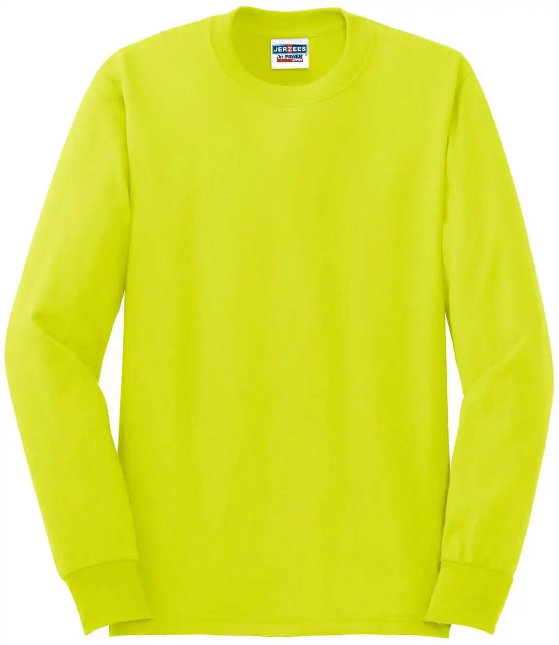 Jerzees 29ls Dri Power 50/50 Cotton/poly Long Sleeve t Shirt Safety Green
