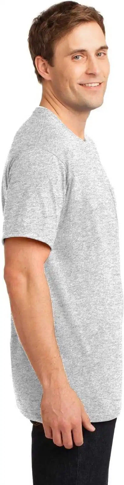 Jerzees 29mp Dri-power 50/50 Cotton/poly Pocket T-shirt - Ash