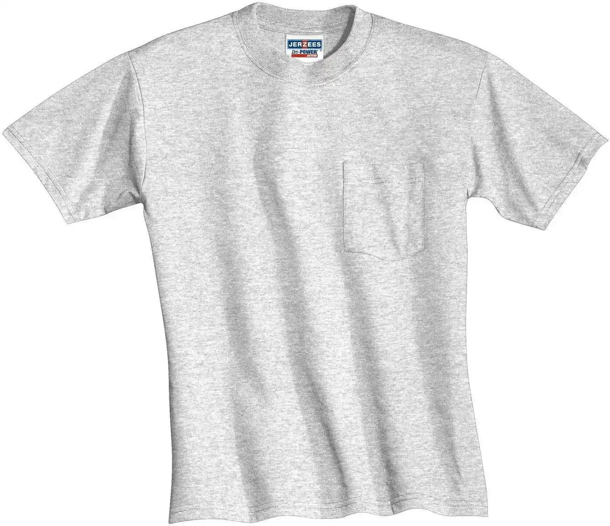 Jerzees 29mp Dri-power 50/50 Cotton/poly Pocket T-shirt - Ash