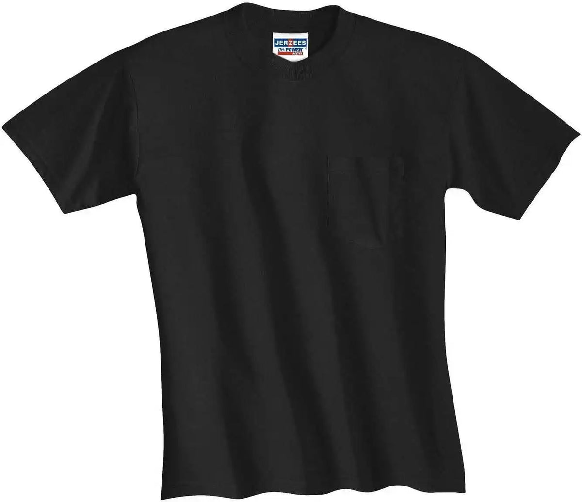 Jerzees 29mp Dri-power 50/50 Cotton/poly Pocket T-shirt - Black