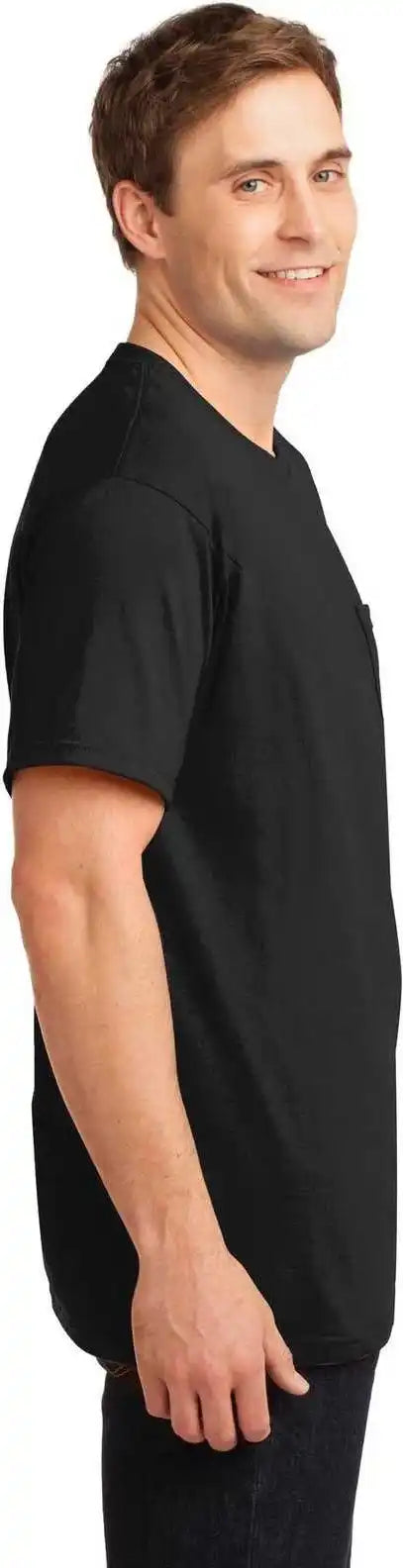 Jerzees 29mp Dri-power 50/50 Cotton/poly Pocket T-shirt - Black