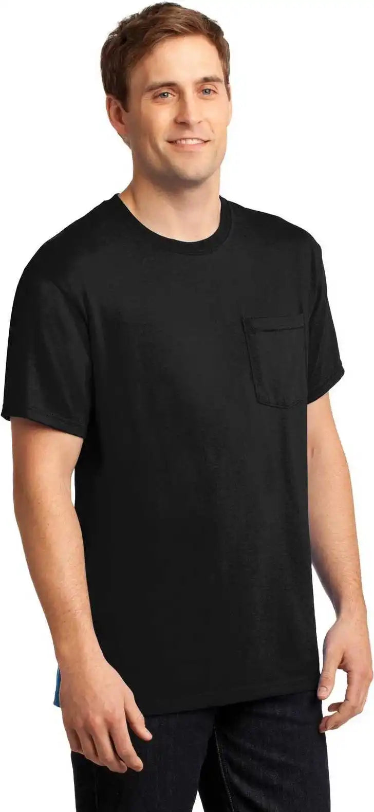 Jerzees 29mp Dri-power 50/50 Cotton/poly Pocket T-shirt - Black