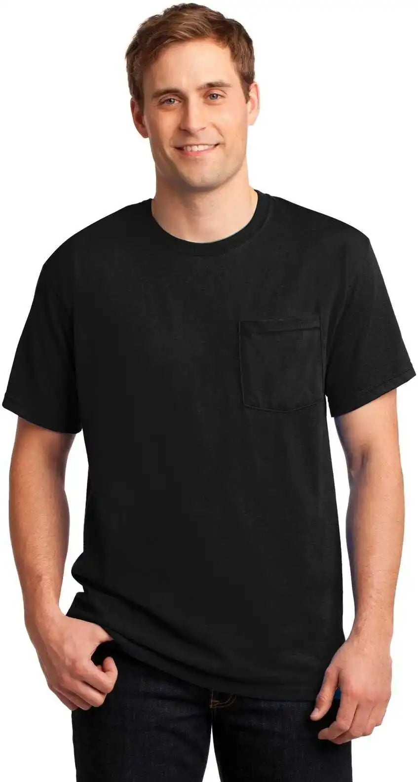 Jerzees 29mp Dri-power 50/50 Cotton/poly Pocket T-shirt - Black