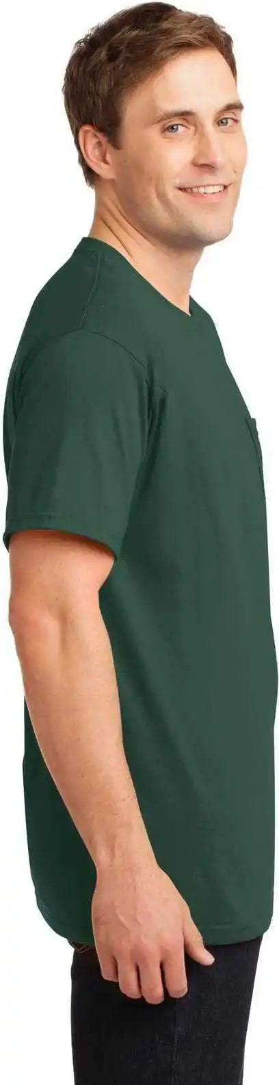 Jerzees 29mp Dri-power 50/50 Cotton/poly Pocket T-shirt - Forest Green