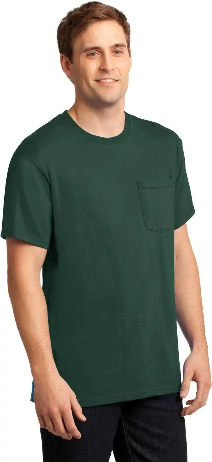 Jerzees 29mp Dri-power 50/50 Cotton/poly Pocket T-shirt - Forest Green
