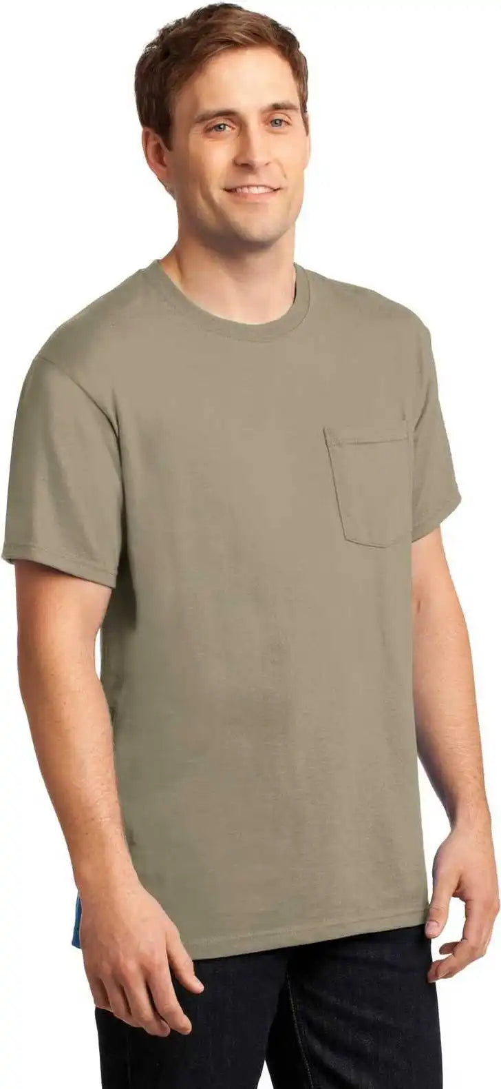 Jerzees 29mp Dri Power 50/50 Cotton/poly Pocket t Shirt Khaki
